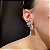 Brinco Ear Cuff Gotas Lisas e Cravejadas Banhado Rodio Branco - Imagem 3