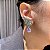 Brinco Ear Cuff Gota Bicolor Turmalina e Lavanda Fusion Banhado a Ródio Branco - Imagem 3