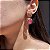 Brinco Organic Aramado Pink Fusion Banhado a Ouro - Imagem 3