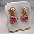Brinco Organic Aramado Pink Fusion Banhado a Ouro - Imagem 2