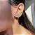 Brinco Ear Cuff Leaf Cristal Banhado a Ouro - Imagem 3