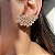 Brinco Ear Cuff Leaf Cristal Banhado a Ouro - Imagem 1