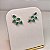 Brinco Ear Cuff Mini Leaf Navetes Verde Esmeralda Fusion Banhado a Ródio Branco - Imagem 1