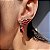 Brinco Ear Cuff Luxo Rubi Banhado a Ouro - Imagem 1