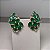 Brinco Ear Cuff Luxo Esmeralda Fusion Banhado a Ouro - Imagem 2