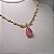 Colar Fio Faca Gota Light Pink Fusion Banhado a Ouro - Imagem 2