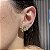 Brinco Ear Cuff Yellow Fancy Banhado a Ródio Branco - Imagem 1