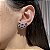Brinco Ear Cuff Leaf Safira Azul Banhado a Ródio Branco - Imagem 3