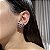 Brinco Ear Cuff Leaf Safira Azul Banhado a Ródio Branco - Imagem 1