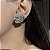 Brinco Ear Cuff Leaf Navetes Esmeralda Fusion Banhado a Ródio Branco - Imagem 3