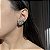 Brinco Ear Cuff Leaf Navetes Esmeralda Fusion Banhado a Ródio Branco - Imagem 1