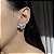 Brinco Ear Cuff Gotas Navetes Banhado a Ródio Branco - Imagem 1