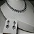 Conjunto Luxo Square Verde Esmeralda Banhado a Ródio Branco - Imagem 5