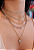 Colar Pingente de Chave Cravejada e Plaquinha - Imagem 2