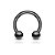 Piercing Ferradura Lisa | PVD Black | Piercing de Argola - Imagem 1