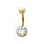 Piercing Umbigo Zircônia | PVD Gold - Imagem 1