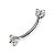 Piercing Curvado Microbell CZ | Aço 316L | Piercing de Sobrancelha - Imagem 1