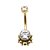 Piercing Umbigo CZ com Esferas | Tit. PVD Gold - Imagem 1