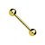 Piercing Reto Barbell 1.6" | Tit. PVD Gold | Piercing de Mamilo - Imagem 1