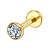 Joia Labret Pedra CZ Flat | Tit. PVD Gold | Piercing de Orelha - Imagem 1