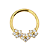 Segmento Clicker 3 Flores | Tit. PVD Gold | Piercing de Argola - Imagem 1