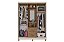 Guarda Roupa 4 Portas 2 Gavetas Capelinha Atualle Canelato Rustico  Nat. Off White - Imagem 2