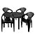 Jogo Mesa Plastico Redonda Desmontavel 4 Cadeiras Diamond - Imagem 1