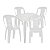 Kit Mesa Plástica Quadrada 4 Cadeiras Cozinha Bistrô Branca - Imagem 1