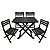 Kit De Mesa Plástica Dobrável Com 4 Cadeiras Dobrável Preta - Imagem 1