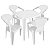 Kit Mesa Quadrada Monobloco Branca Com 4 Cadeiras DIAMOND - Imagem 1