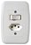 Interruptor Simples+Tomada 2P+T10A 250V Com Placa Branco Pezzi - Imagem 1