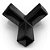Conector Y preto para estruturas de metalon 20x20 mm Pct com 10 unds - Imagem 1