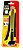 Estilete Grande Amarelo e Preto Emborrachado 18MM - Imagem 1