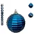 Kit 9 Bolas de Natal Azul 6CM Mista - Imagem 1