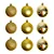 Kit 10 Bolas de Natal Dourada 6CM Lisa/Fosca/Glitter - Imagem 1