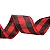 Fita De Natal Aramada Xadrez Vermelho e Preto 63mm 9,14M - Imagem 1