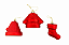 Pendente 3 Pçs 8cm Enfeites Natalinos Vermelho - Imagem 1
