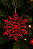 Pendente Floco de Neve Vermelho Glitter 10CM | 2 Unidades - Imagem 2
