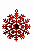 Pendente de Natal Flocos de Neve Vermelho 5,5CM 6 Unidades - Imagem 1