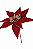 Flor Pick Natalino 16cm Flor com Glitter Vinho - Imagem 1