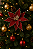 Flor Pick Natalino 16cm Flor com Glitter Vinho - Imagem 2