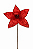 Flor Bico Papagaio Aveludado com Glitter Vermelho 23cm - Imagem 1