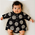 Vestido Green Para Bebês 3-6 Meses Preto Florido - Imagem 1