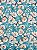 Tricoline Floral Fundo Azul Claro (0,89x150) - Imagem 1