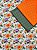 Kit TC162 Tricoline floral laranja - Imagem 1