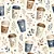 F08 - TC345 Tricoline Coleção Blue Coffee Copos de Café - Imagem 1