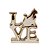 Palavra Decorativa Love Cat 10x8x2cm em Porcelana Dourado - Imagem 1