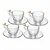 Conjunto 4 Xícaras de Chá com Pires Golden Bird 180ml Cristal Ecológico - Wolff SKU:1-21033-U - Imagem 2