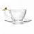 Conjunto 4 Xícaras de Chá com Pires Golden Bird 180ml Cristal Ecológico - Wolff SKU:1-21033-U - Imagem 1