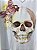Camiseta Feminina Branca Caveira com Flores. - Imagem 3